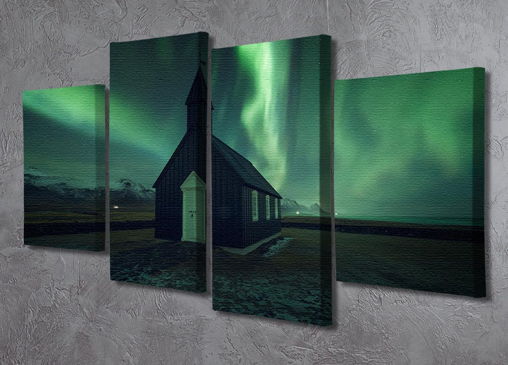 The Black Church 4 Split Panel Canvas artwork featuring four panels that create a cohesive image, ideal for modern decor.