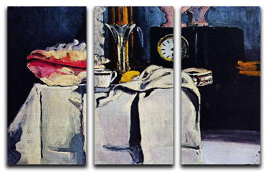 The Black Marmour by Cezanne 3-panel canvas print showcasing elegant abstract art in a sophisticated arrangement.