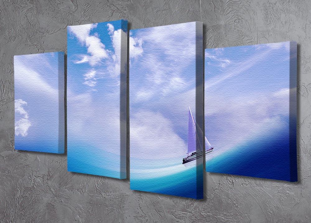 The Blue Sea 4 Split Panel Canvas artwork featuring serene ocean imagery divided into four panels.