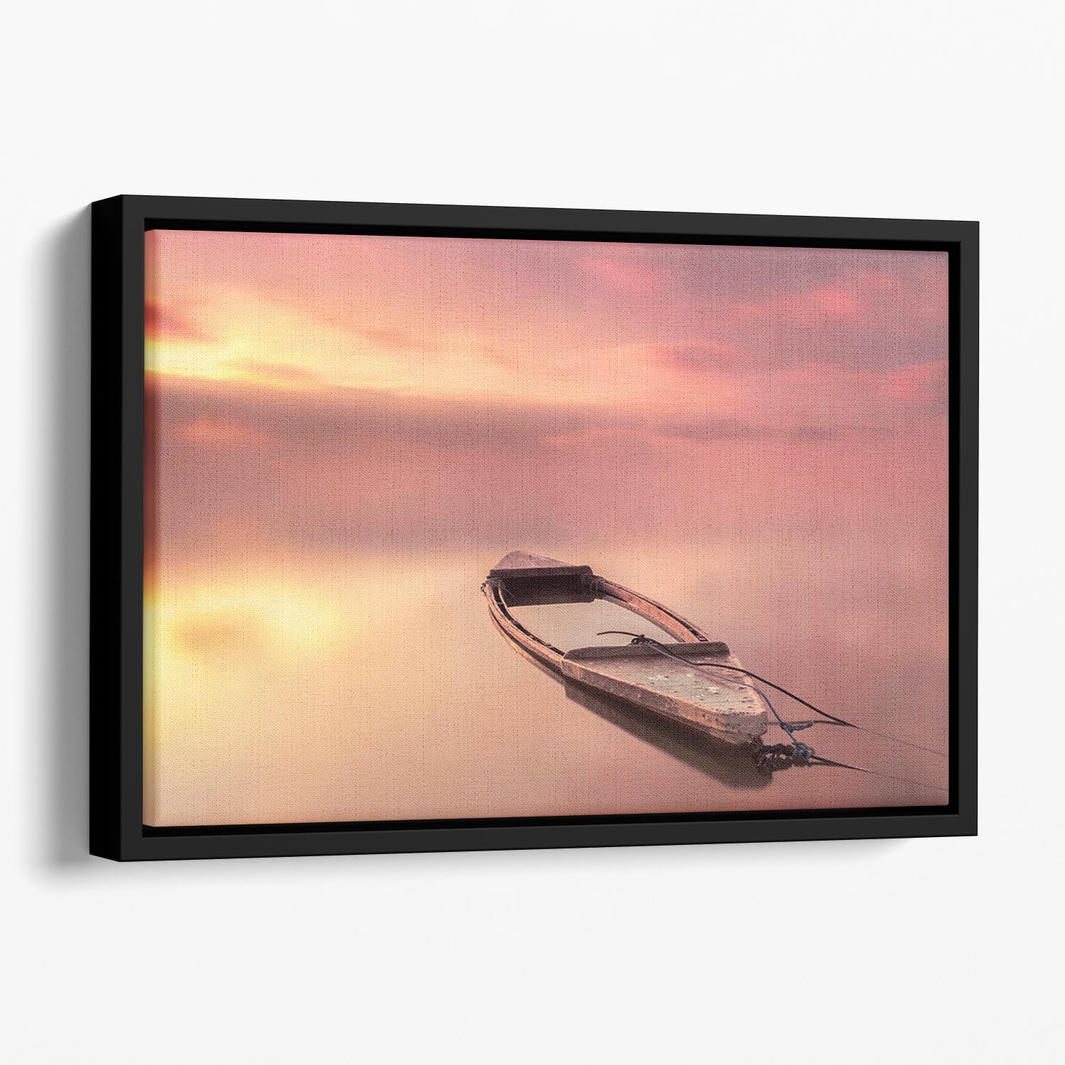 The Boat Floating Framed Canvas featuring vibrant abstract art in an elegant floating frame, perfect for home decor.