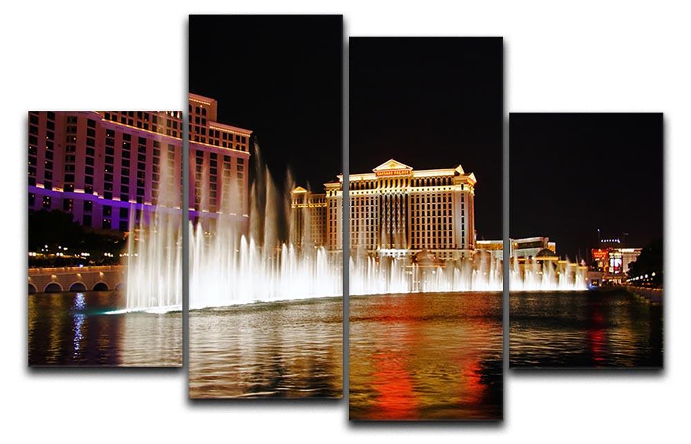 A stunning 4-split canvas artwork featuring The Caesars Palace Hotel, showcasing vibrant colors and intricate details across four panels.