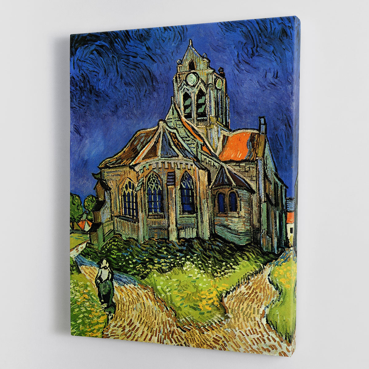 Canvas print or poster of Van Gogh's The Church at Auvers, showcasing vibrant colors and expressive brushwork.