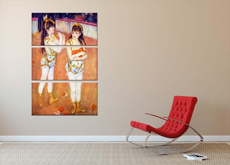 The Circus Fernando by Renoir 3 Split Panel Canvas Print showcasing vibrant colors and intricate details, perfect for home decor.
