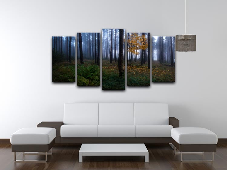 The Dark Light 5 Split Panel Canvas artwork featuring a captivating design across five panels, showcasing depth and vibrant colors.