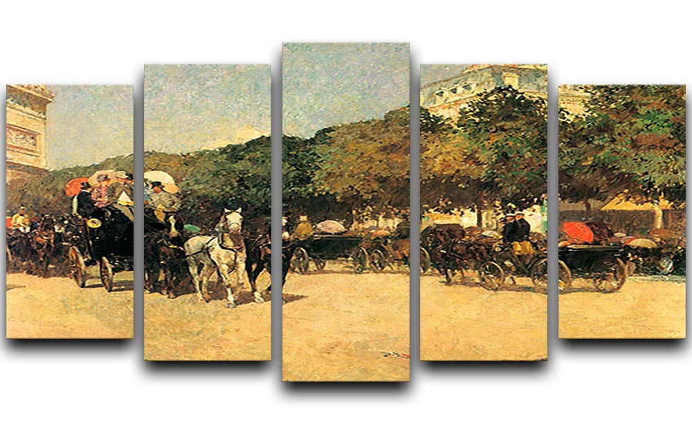 The Day of the Grand Prize 2 by Hassam, a vibrant 5-split canvas artwork showcasing dynamic colors and intricate details.