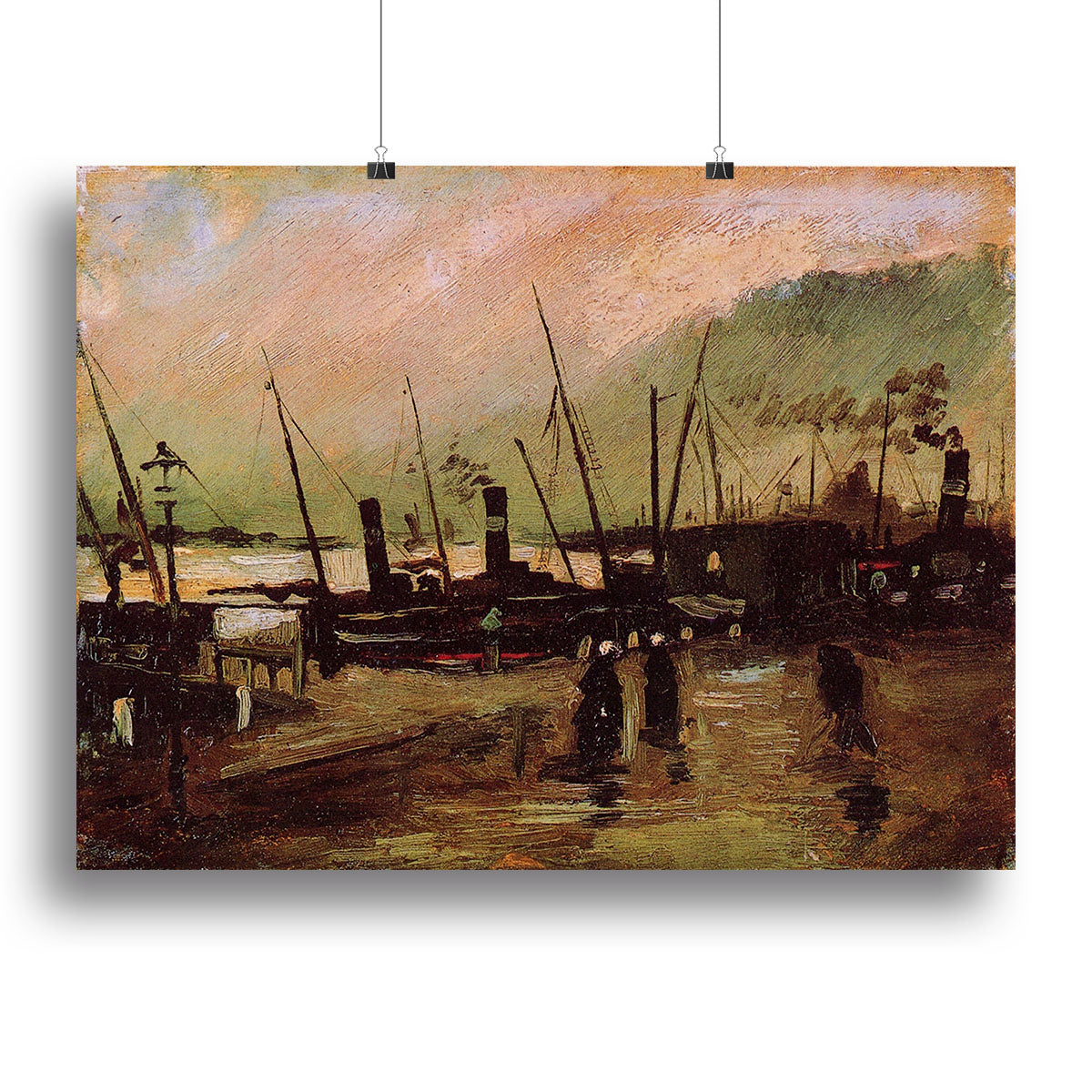 Canvas print or poster of The De Ruijterkade in Amsterdam by Van Gogh, showcasing vibrant colors and intricate details.