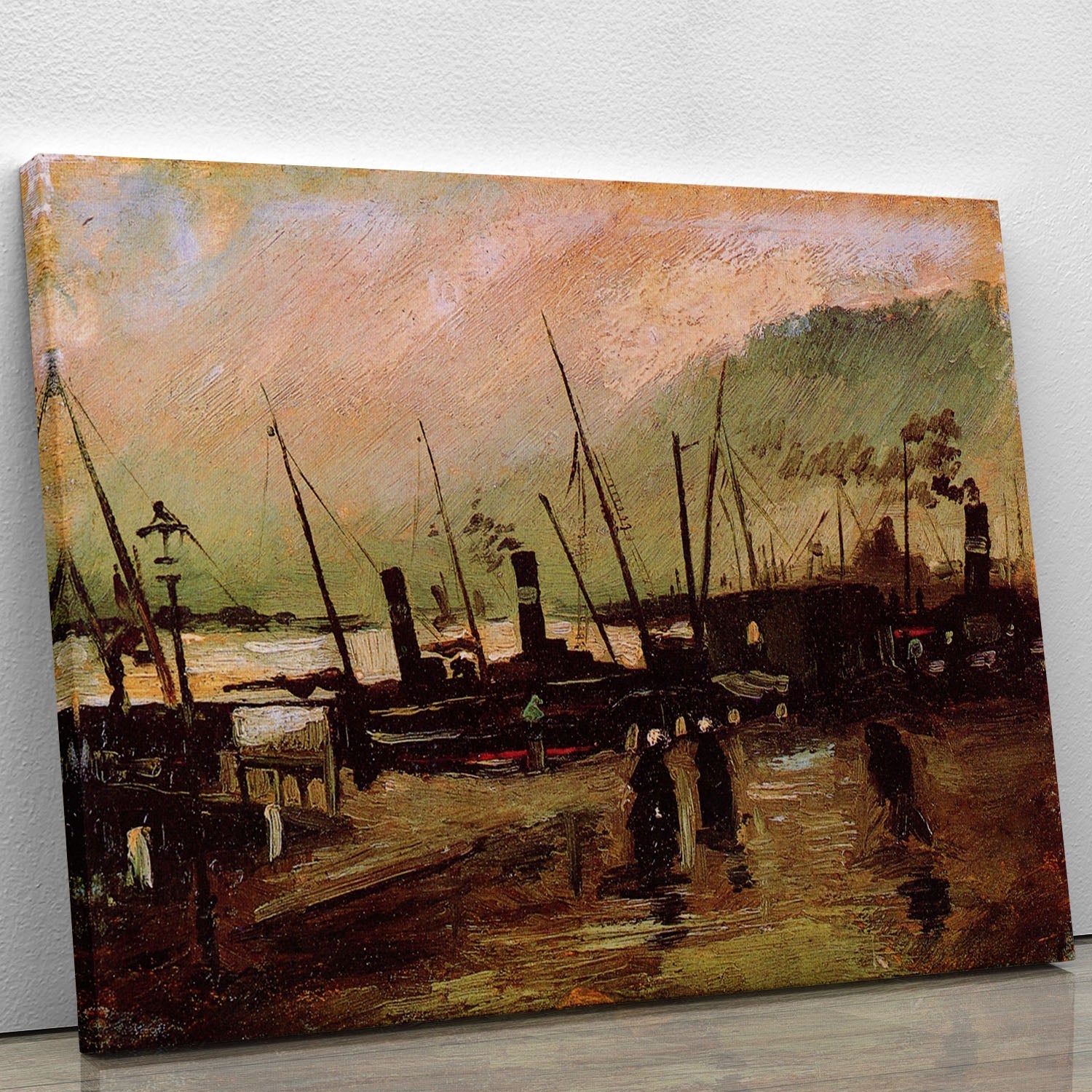 Canvas print or poster of The De Ruijterkade in Amsterdam by Van Gogh, showcasing vibrant colors and intricate details.