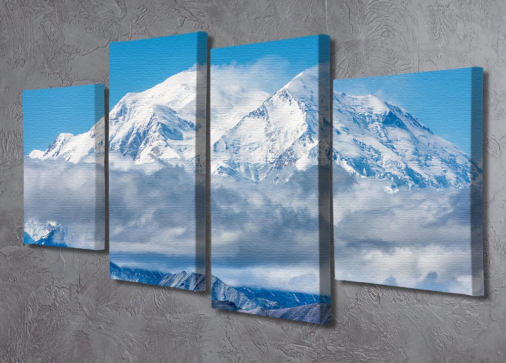 The Departing Storm 4 Split Panel Canvas artwork featuring a dynamic landscape divided into four sections, showcasing vibrant colors and intricate details.