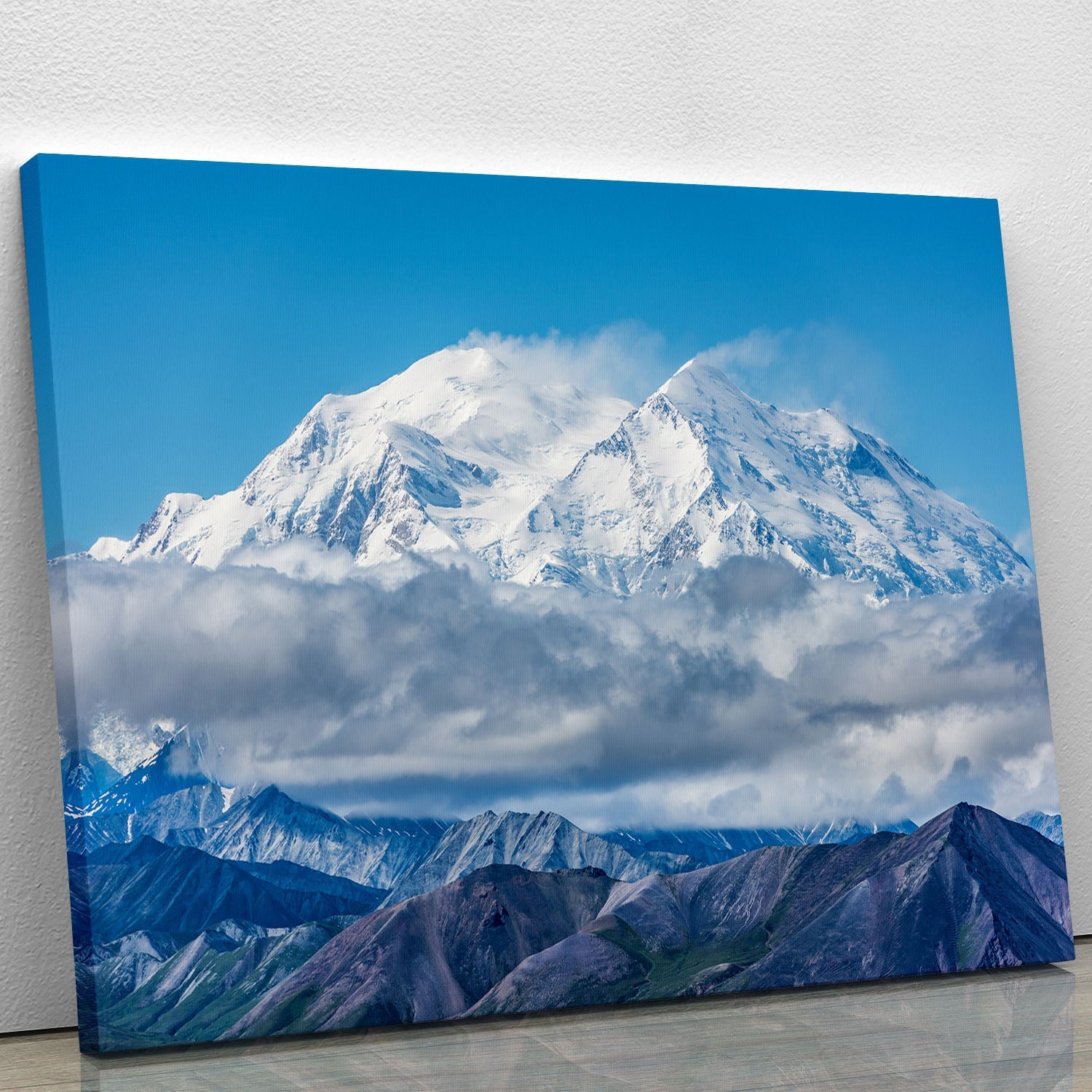 The Departing Storm canvas print showcasing a dramatic stormy sky over a serene landscape, perfect for home decor.