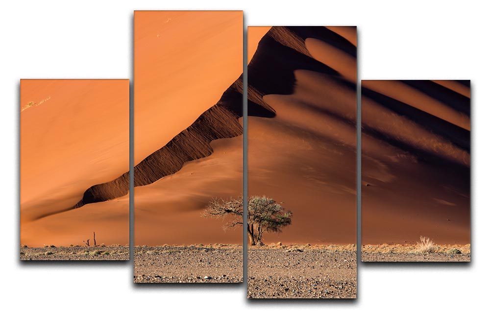The Dune And The Tree 4 Split Panel Canvas artwork featuring serene dunes and trees, beautifully arranged in four panels.