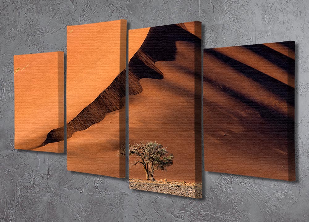 The Dune And The Tree 4 Split Panel Canvas artwork featuring serene dunes and trees, beautifully arranged in four panels.