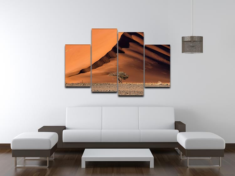 The Dune And The Tree 4 Split Panel Canvas artwork featuring serene dunes and trees, beautifully arranged in four panels.