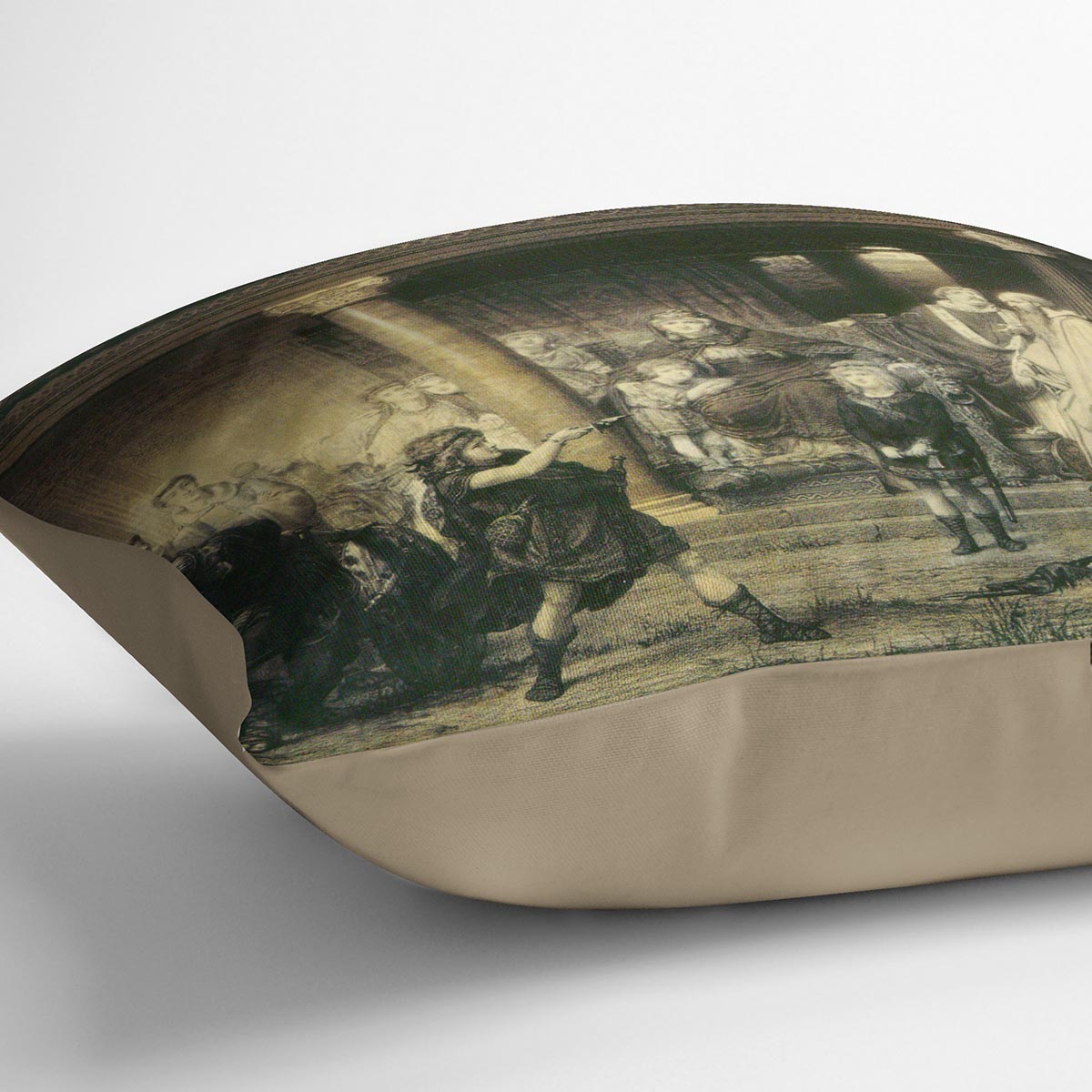 Vibrant abstract cushion featuring luxurious vegan faux suede, designed by Alma Tadema, perfect for home decor.