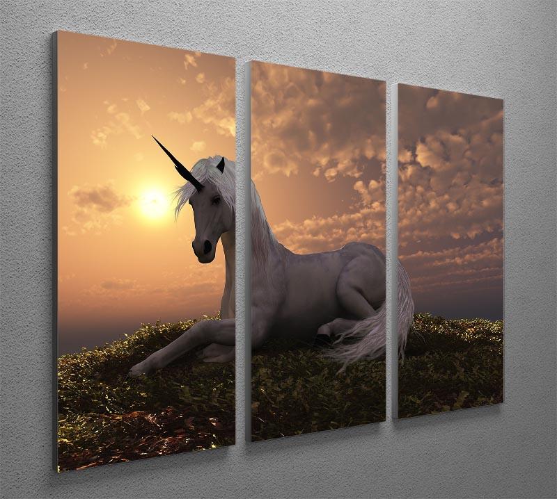 A stunning 3-panel canvas print featuring a fabled creature design, perfect for home decor.