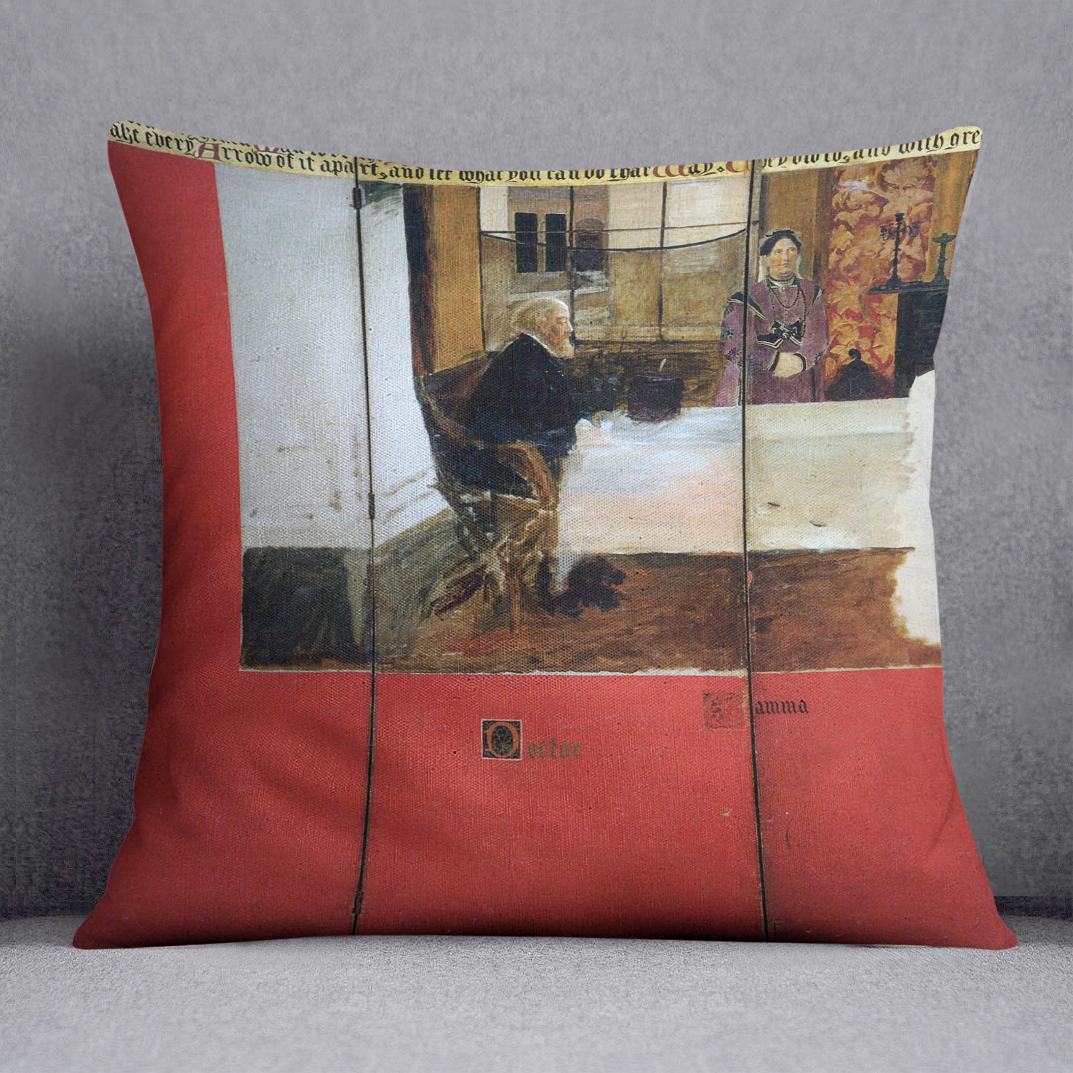 Epps panels 1 3 cushion by Alma Tadema featuring vibrant abstract designs on luxurious vegan faux suede.