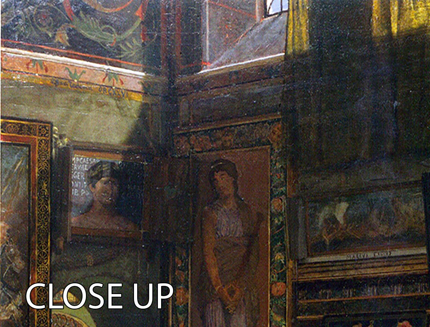 The Gallery by Alma Tadema 3 Split Panel Canvas Print featuring three elegant panels with intricate artwork.