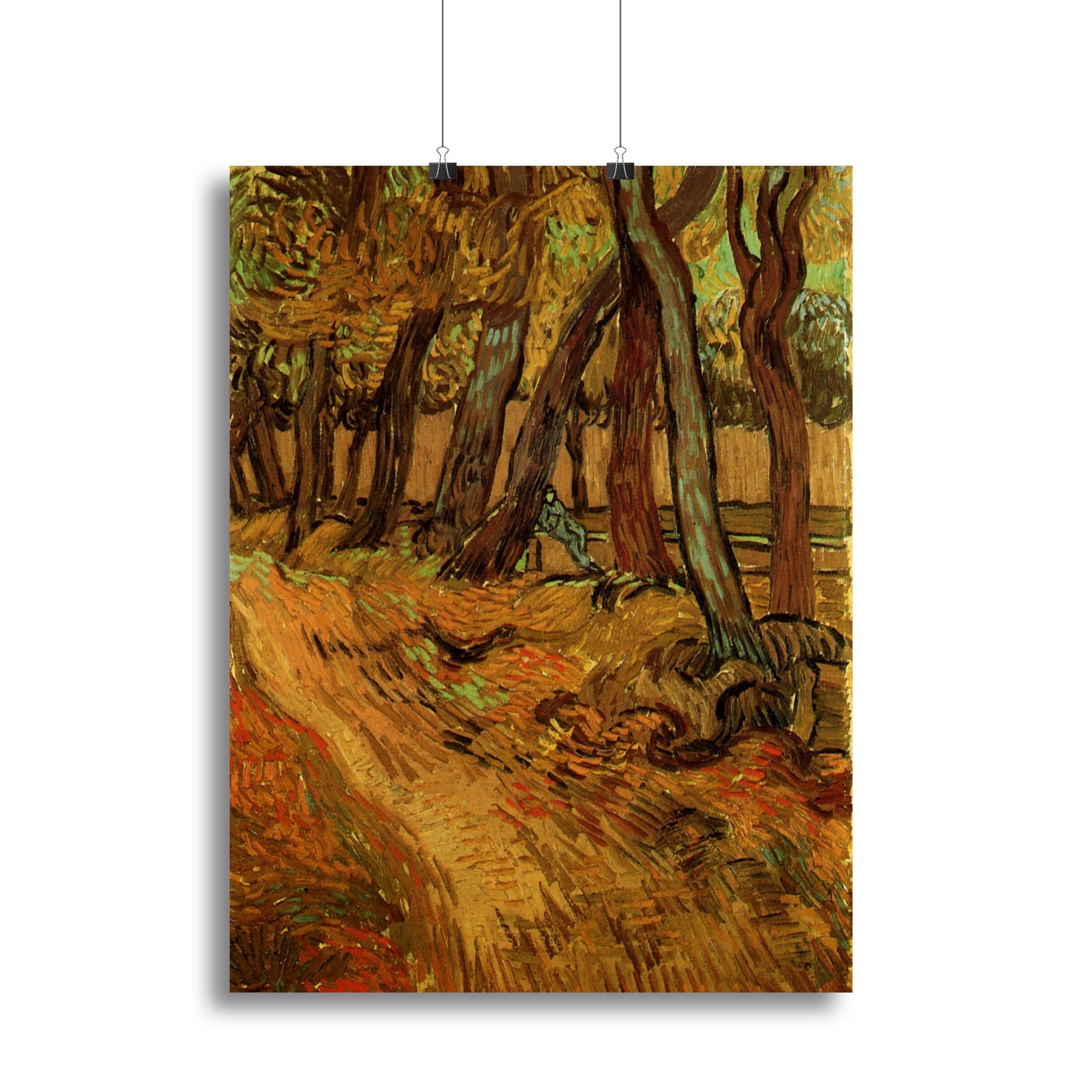 Canvas print of Van Gogh's Garden of Saint-Paul Hospital featuring vibrant colors and intricate details, perfect for home decor.