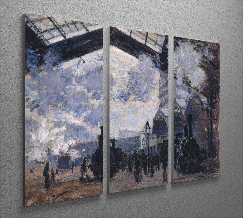 The gare St Lazare 2 by Monet split panel canvas print featuring vibrant colors and intricate details, perfect for home decor.