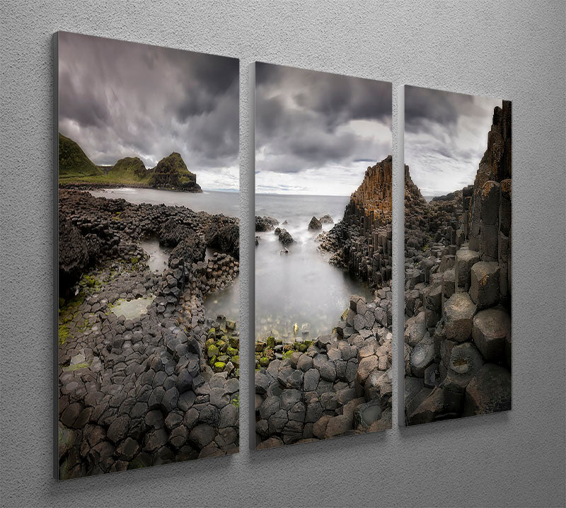 The Giants Causeway 3 Split Panel Canvas Print showcasing stunning coastal views and unique geological formations.