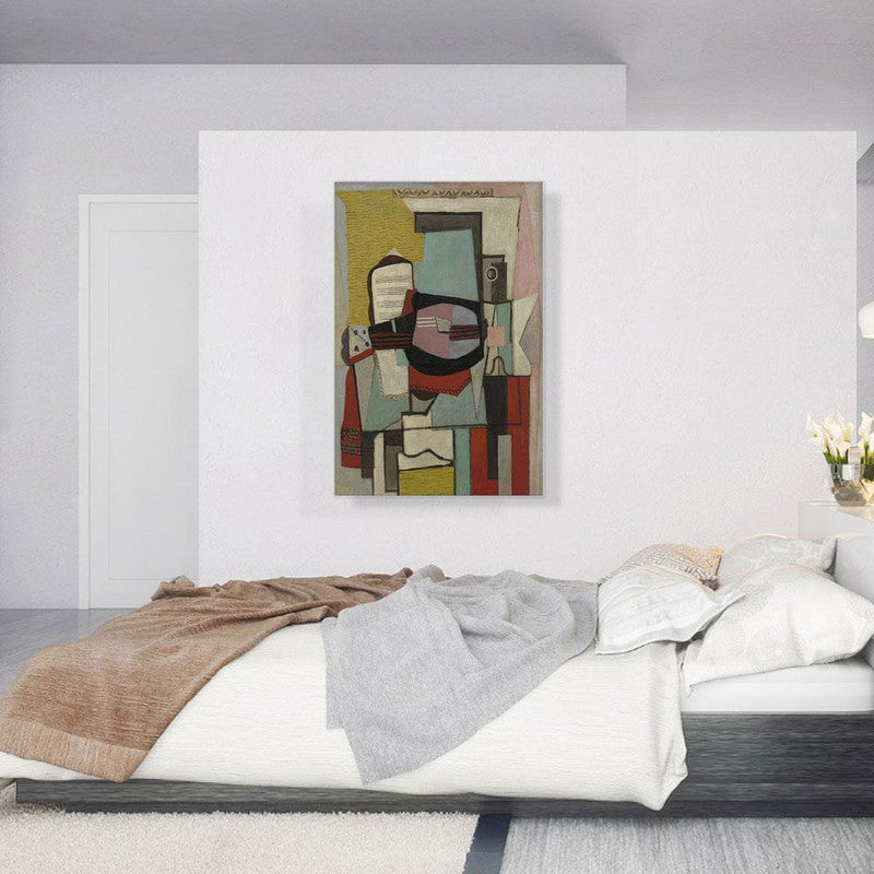 A beautiful canvas print of The Guitar 1919, showcasing intricate details and vibrant colors, perfect for home decor.