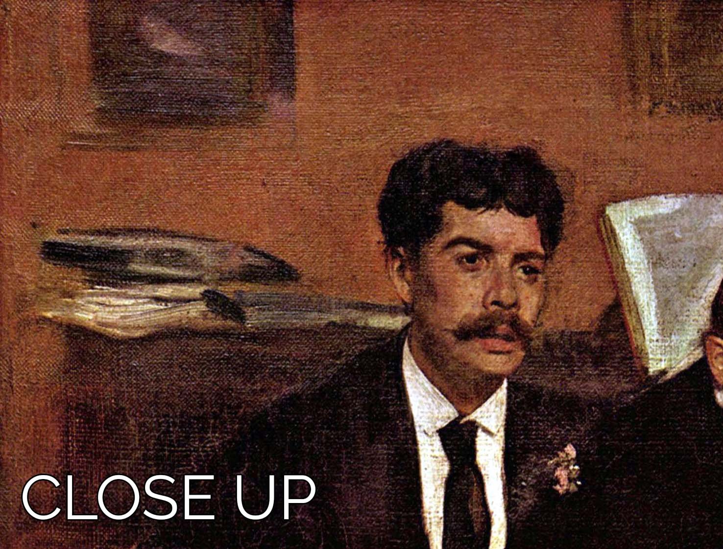 Three-panel canvas art featuring The Guitarist Pagans and Monsieur Degas by Manet, showcasing vibrant colors and intricate details.
