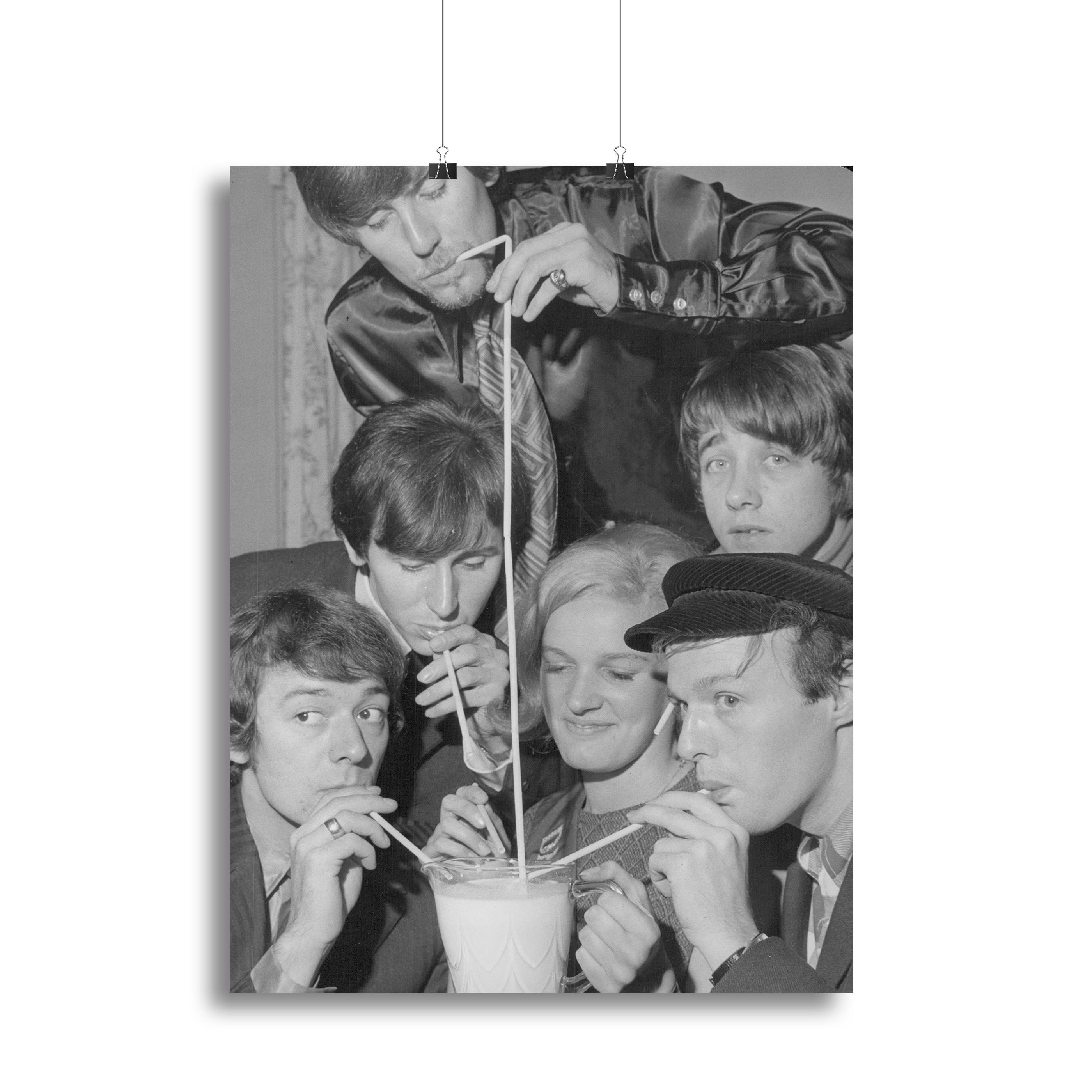 Canvas print or poster featuring The Hollies pop group, showcasing vibrant colors and iconic imagery.