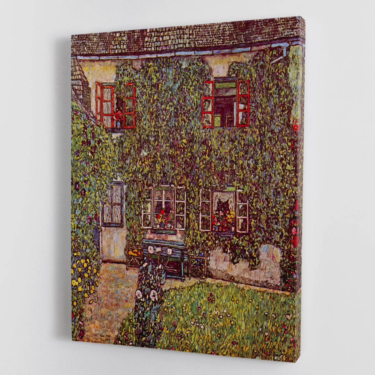 The House of Guard by Klimt canvas print showcasing intricate details and vibrant colors, perfect for home or office decor.