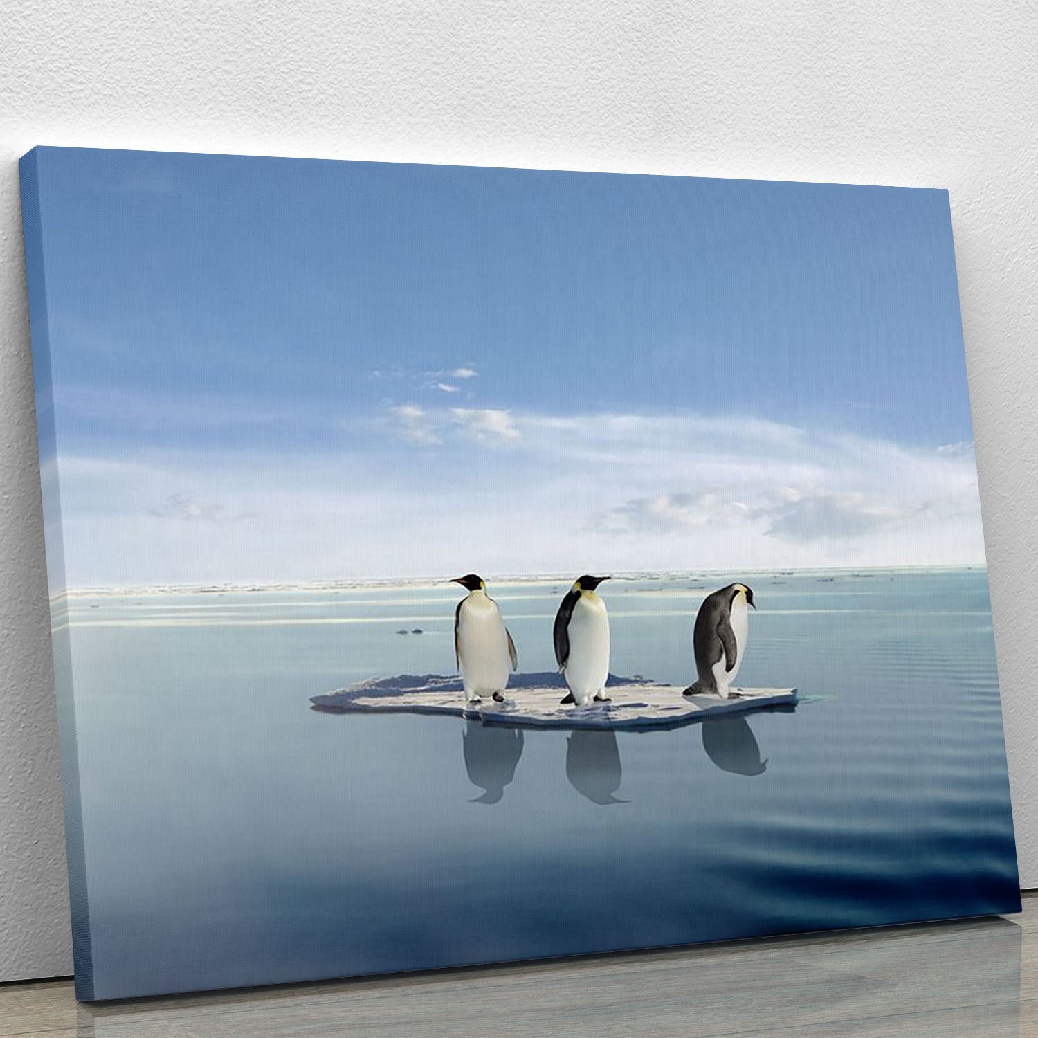 A beautiful canvas print featuring the Last Penguin Survivors, showcasing vibrant colors and intricate details of penguins in their natural habitat.