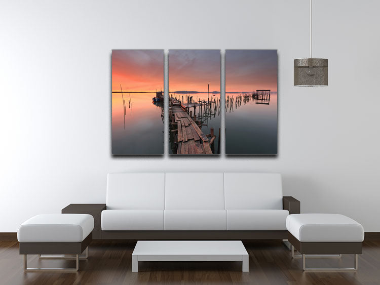 The Lastlight 3 Split Panel Canvas Print featuring three cohesive panels with vibrant designs, perfect for home or office decor.
