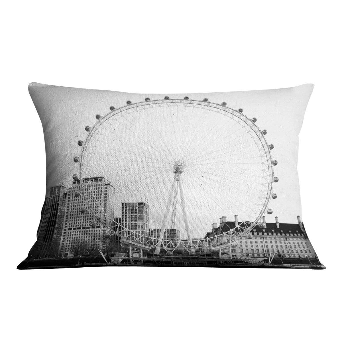 The London Eye Cushion featuring vibrant abstract design on luxurious vegan faux suede, perfect for home decor.