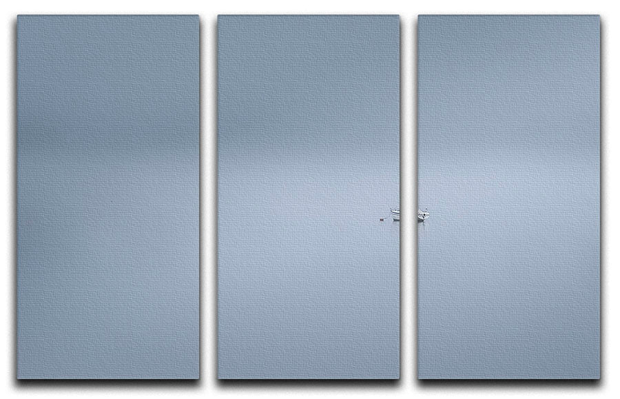 The Lonesome Boatman 3 Split Panel Canvas Print featuring a serene landscape with a boat on water, beautifully designed for wall decor.