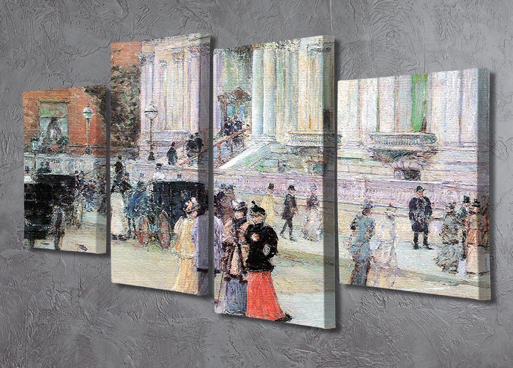 The Manhattan Club The Villa of the Stewarts by Hassam 4 Split Panel artwork showcasing vibrant colors and intricate details across four canvases.