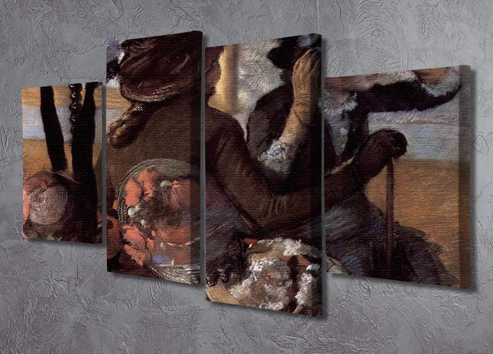 The Milliner 1 by Degas 4 Split Panel Canvas showcasing four equal sections of elegant millinery art.