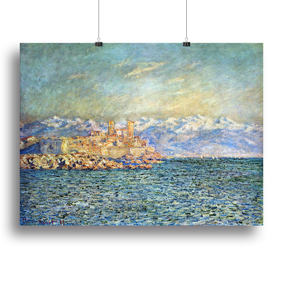 Canvas print of The Old Fort in Antibes by Monet, showcasing vibrant colors and Impressionist style.