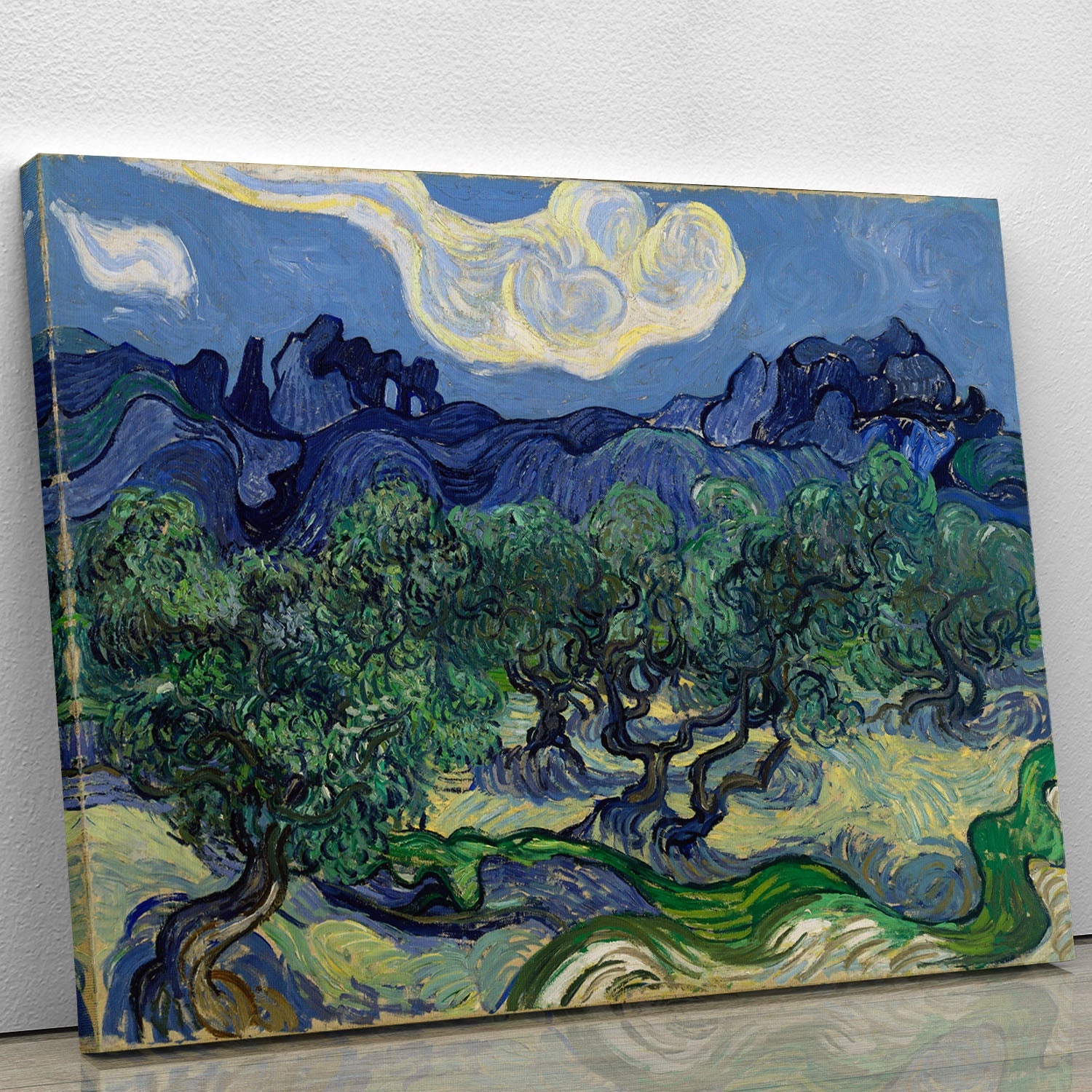 A beautiful canvas print featuring olive trees, showcasing vibrant colors and intricate details, perfect for home or office decor.