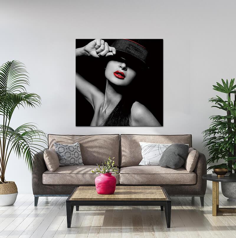 The Paige Girl Acrylic Print showcasing black and white glamour photography on a sleek acrylic panel, unframed and ready to hang.
