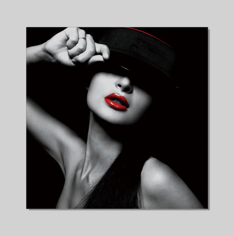 The Paige Girl Acrylic Print showcasing black and white glamour photography on a sleek acrylic panel, unframed and ready to hang.