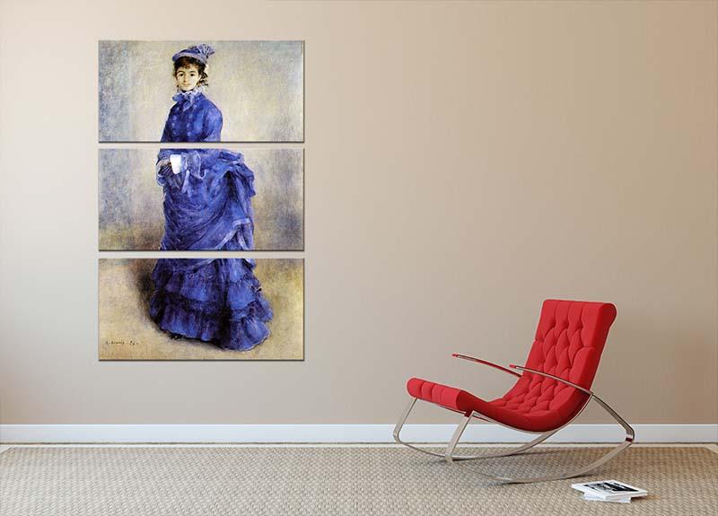 The Parisian by Renoir 3 Split Panel Canvas Print showcasing vibrant colors and intricate details across three panels.