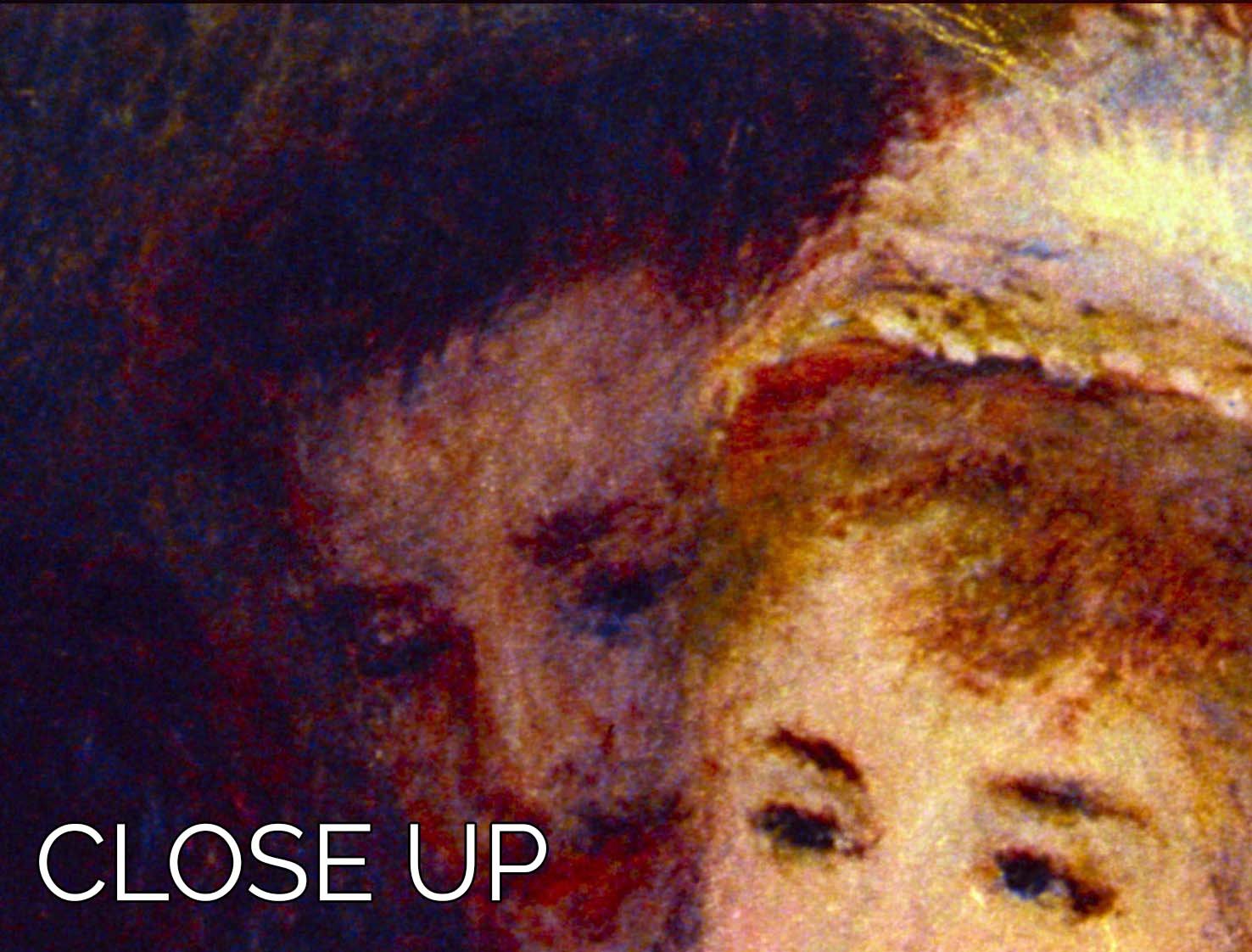 Three-panel canvas print of Renoir's The Perusal of the Part, showcasing vibrant colors and intricate details.