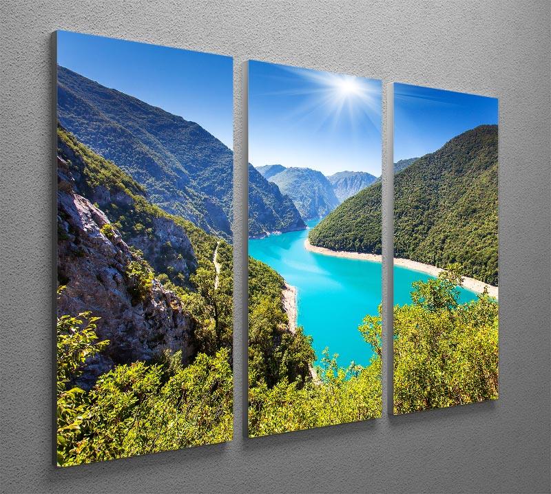 The Piva Canyon 3 Split Panel Canvas Print showcasing a stunning landscape design across three panels.