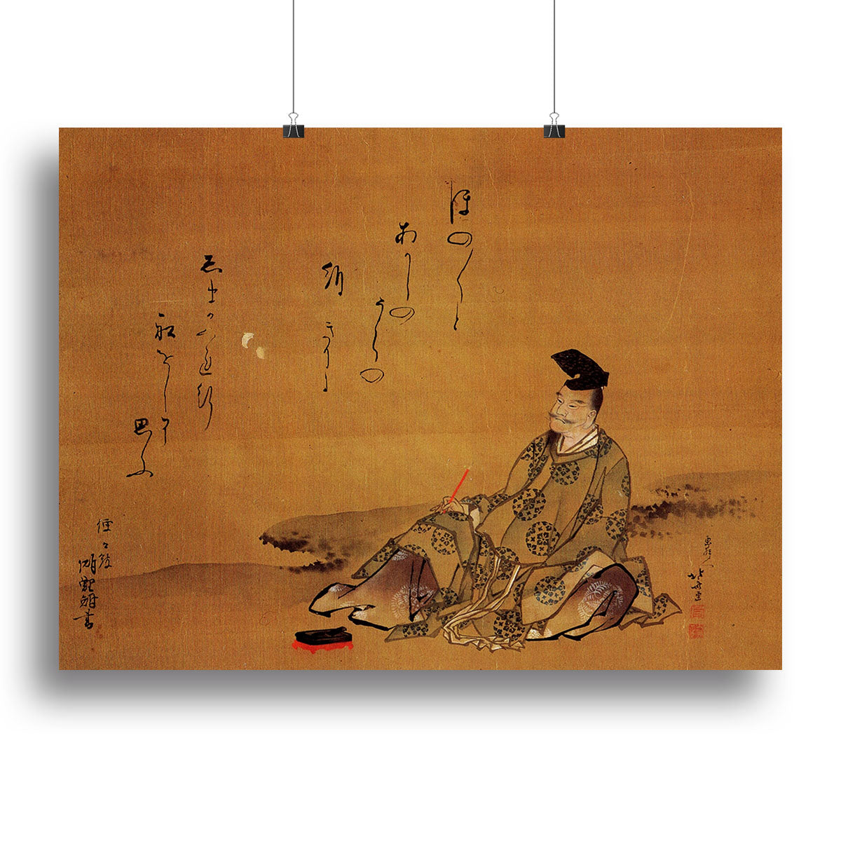 The Poet by Hokusai canvas print featuring intricate details and vibrant colors, showcasing traditional Japanese art.