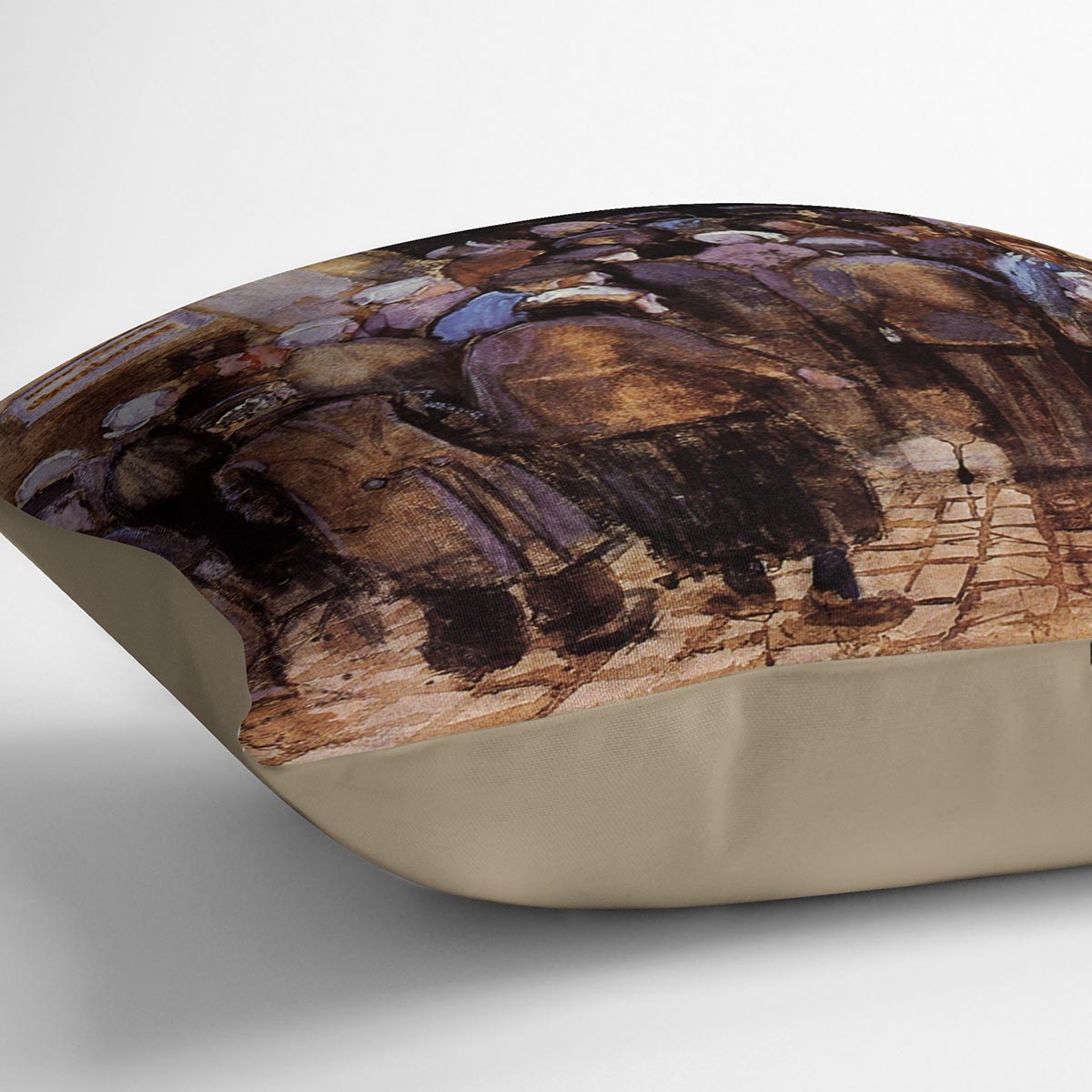 A vibrant Van Gogh Cushion featuring abstract designs on luxurious vegan faux suede, perfect for home decor.