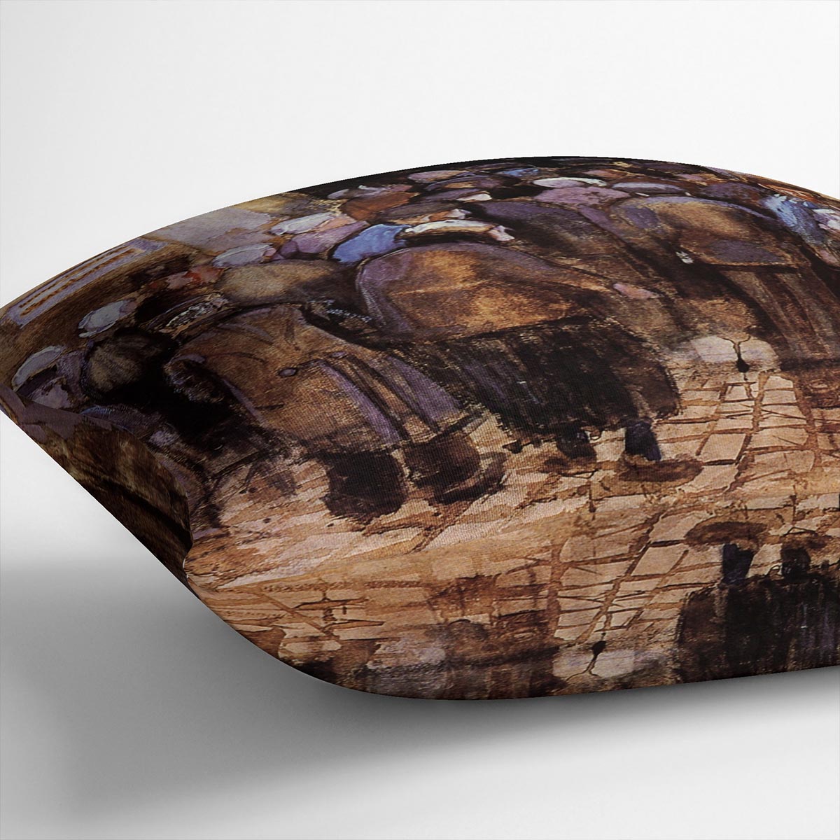 A vibrant Van Gogh Cushion featuring abstract designs on luxurious vegan faux suede, perfect for home decor.