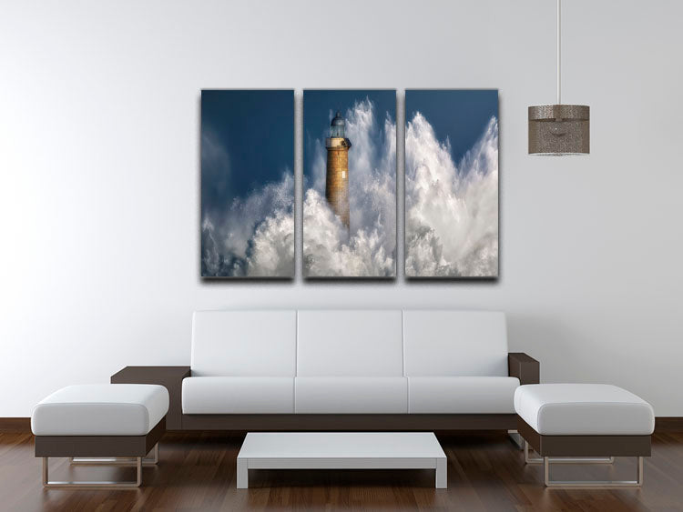 The Power Of The Sea 3 Split Panel Canvas Print showcasing vibrant ocean-themed artwork across three panels.