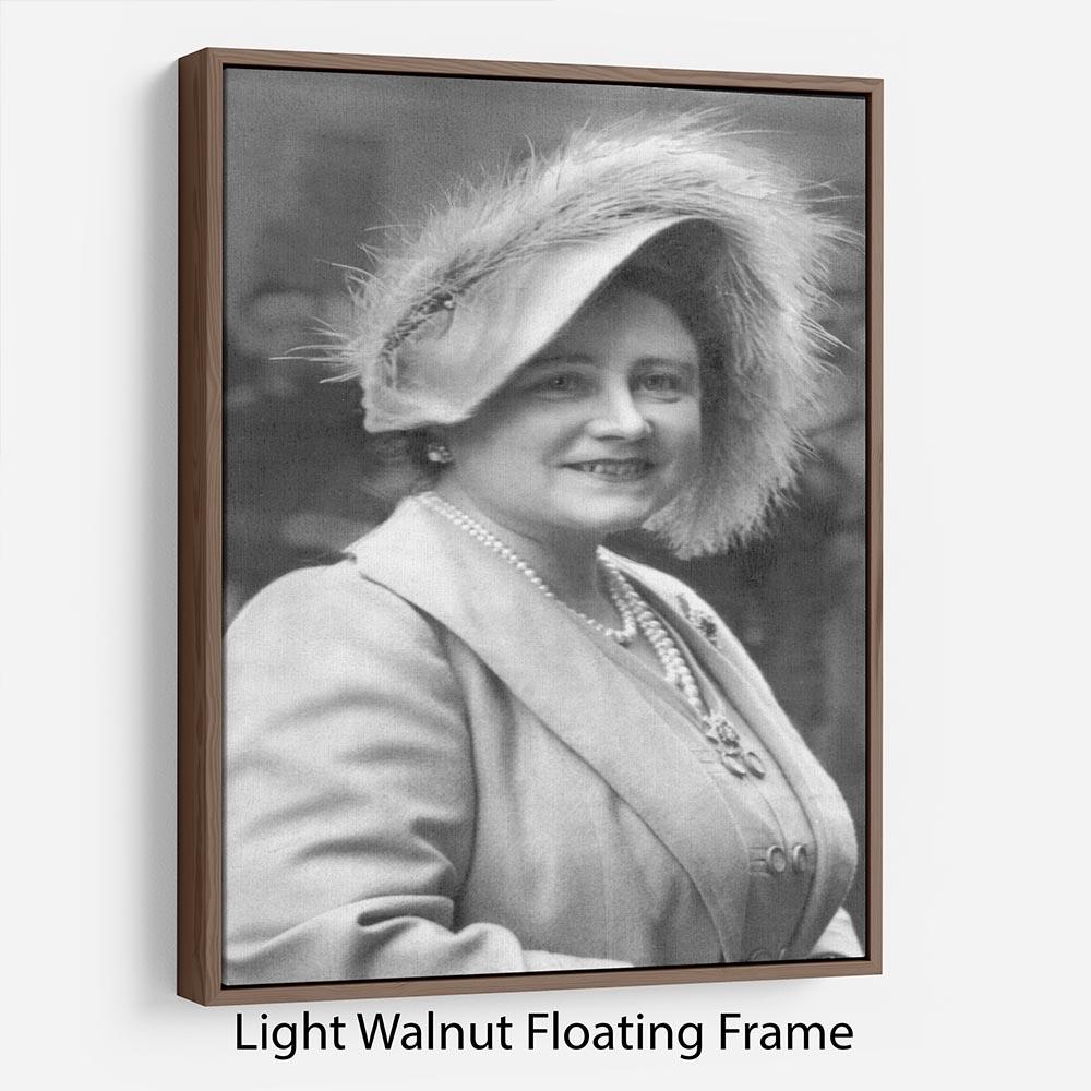 Abstract wall art featuring the Queen Mother at Lord Roberts Memorial Workshops, elegantly framed to create a floating effect.