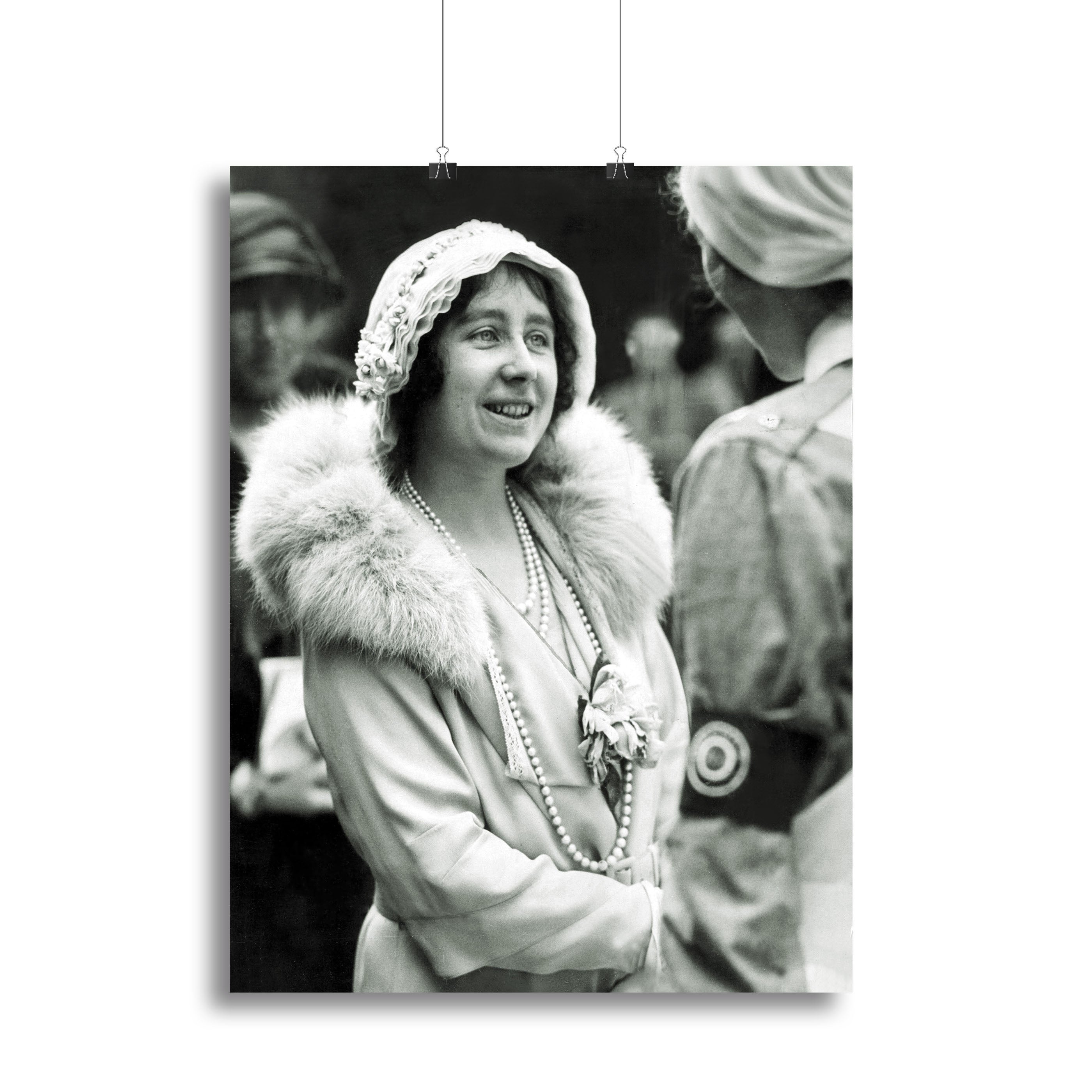 Canvas print of the Queen Mother opening a hospital extension, showcasing historical significance and elegance.