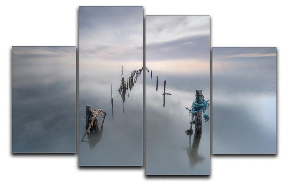 The Quiet Place 4 Split Panel Canvas artwork featuring serene imagery divided into four sections.