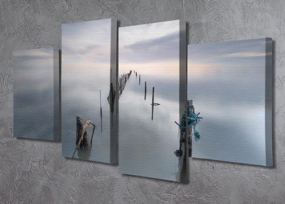 The Quiet Place 4 Split Panel Canvas artwork featuring serene imagery divided into four sections.