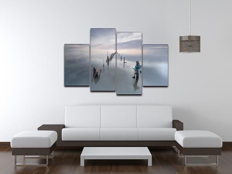 The Quiet Place 4 Split Panel Canvas artwork featuring serene imagery divided into four sections.