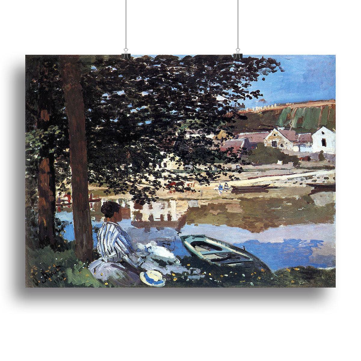 Canvas print of The River Has Burst Its Banks by Monet, showcasing vibrant colors and impressionistic style, perfect for home decor.